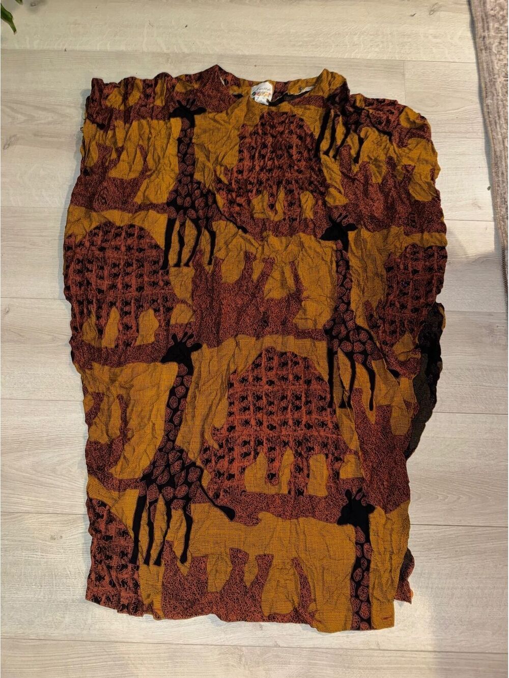Vintage Women's Boutique Freestyle One Size Giraffe Print Poncho Shall